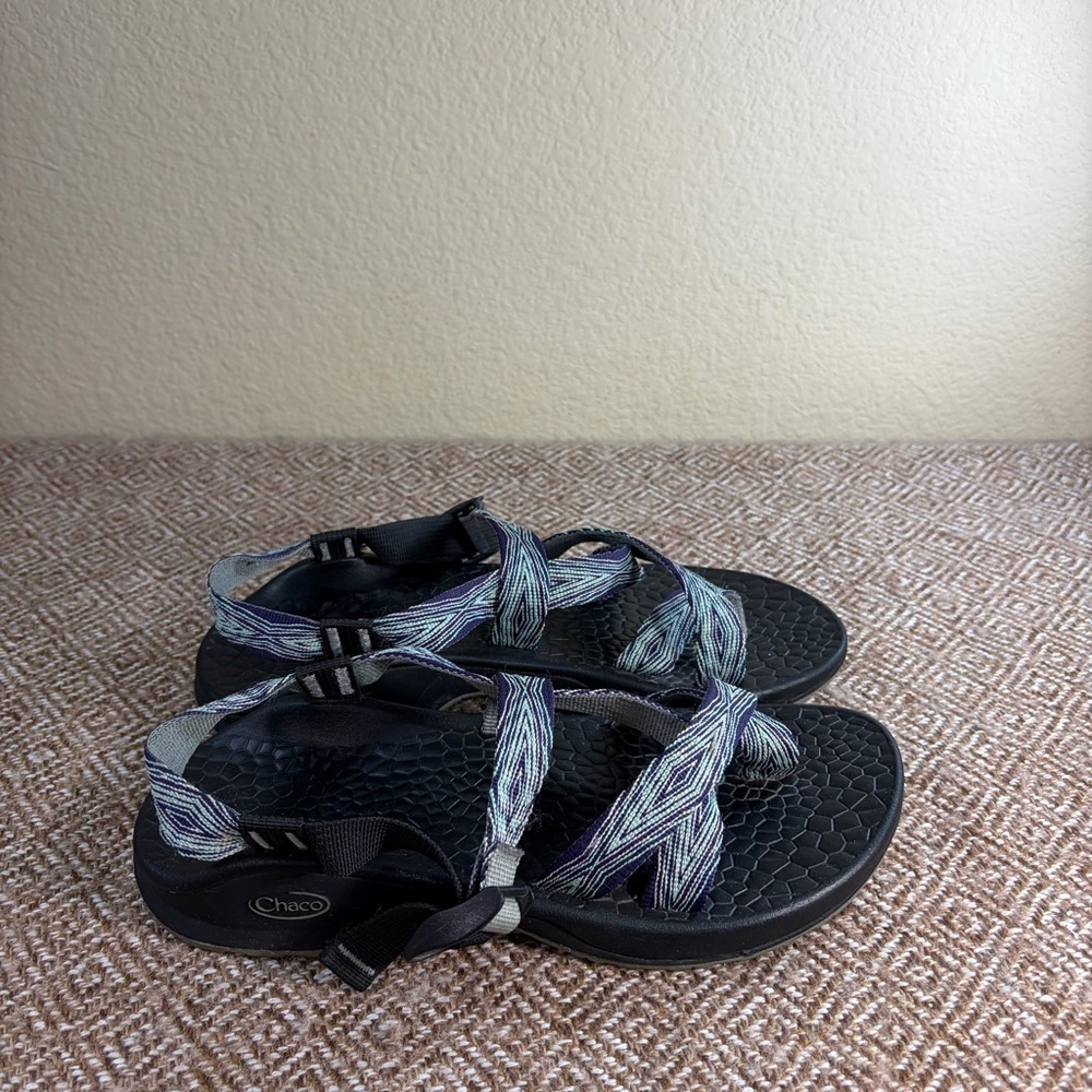 Chaco Z/2 Classic Sport Hiking Blue Aztec Straps Sandals Women Sz 8 Boho Casual